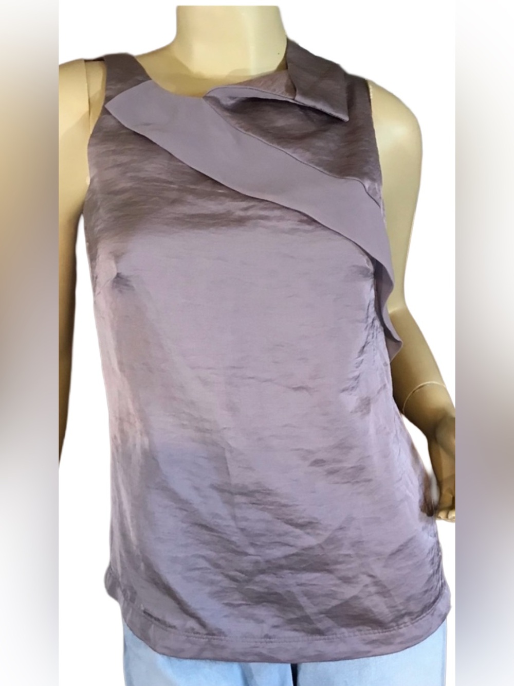 SIMPLY VERA WANG PURPLE SATIN RUFFLED BLOUSE (2)